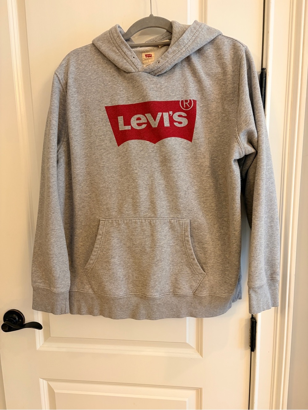 Levi’s Gray Logo Hoodie Pullover Sweatshirt Size L
